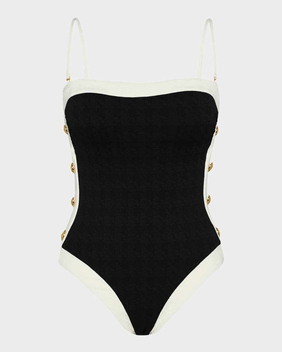 Tory Colorblock Chic Bandeau One-Piece Swimsuit